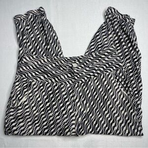 Women’s 14P Anthropologie white black geo‎ linen blend tapered boho harem pants